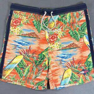 Vintage Tommy Hilfiger Shorts Swimming Trunks Men’s Hawaiian Floral Surf Size L